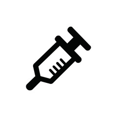 Iconic illustration of a medical syringe, representing healthcare, medicine, and injections