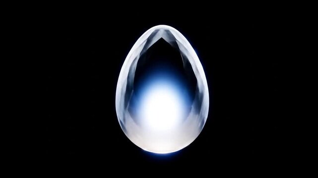 Abstract illuminated egg shape on black background for creative design