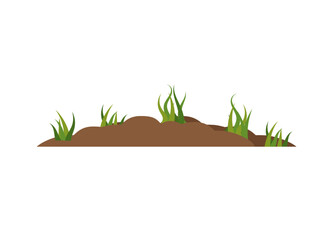 Grass growing on mounds of land vector stock illustration