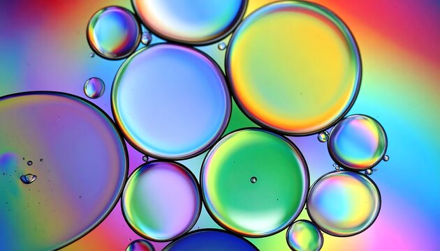 Colorful oil bubbles on water