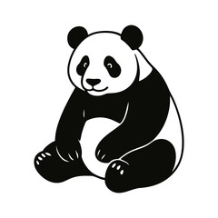 vector illustration of a panda on a white background