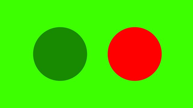 Green check mark and red cross mark pop-up animation on green screen background. 4k video