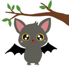 ハロウィンコウモリ（大きな目と小さな羽）