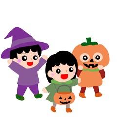 お菓子をもらう子どもたち