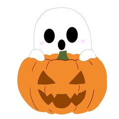 ひょっこり顔を出すハロウィンゴースト
