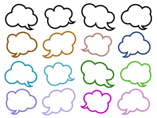 カラフルな吹き出しフレーム（枠のみ）2
