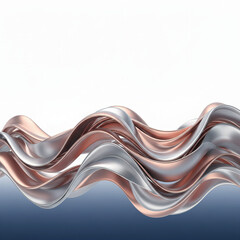 Abstract Futuristic Metallic Ribbons with Elegant Flow