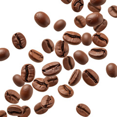 Pouring rich roasted coffee beans create a dynamic cascade perfect for beverage ads and cafe branding