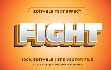 Editable fight text effect vector 3D with modern style design