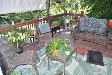 Furniture and Plants on a Deck
