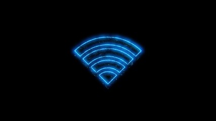 Wifi icon symbol with distortions and glitch effects - Powered by Adobe