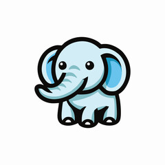Cartoon elephant vector design art illustration
