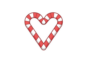 Candy Cane Heart Festive Holiday Sweet Treat.