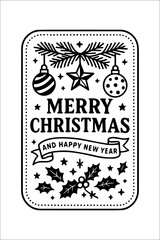 Classic Merry Christmas Label Design