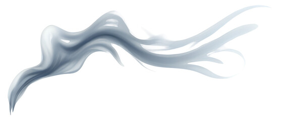 Illustration of a wispy smoke trail on a white background