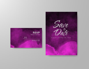 Fototapeta premium Wedding invitation with abstract watercolor background