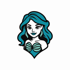 Mermaid woman vector design art illustration