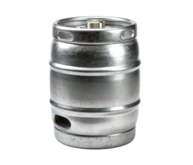 Stainless steel keg, cylindrical shape, with a lid