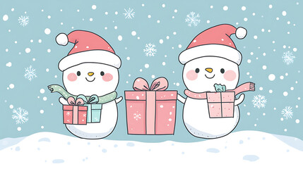 A cute Christmas background, perfect for use as a festive backdrop or wallpaper.