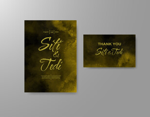 Wedding invitation with abstract watercolor background