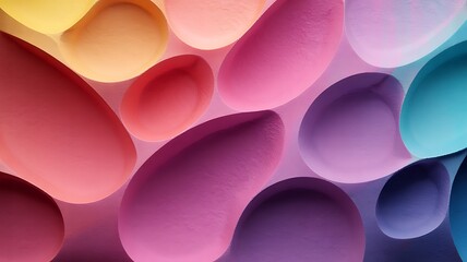 Close-up of Abstract Organic Shapes in Pastel Colors with Soft Lighting forms
