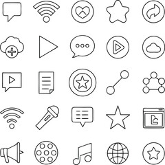 Minimal Outline Icon Set for Social Media & Communication