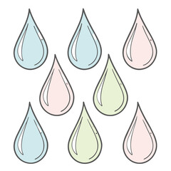 Assorted Pastel Colored Water Droplets drops rain