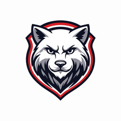 Wolf shield vector design art illustration