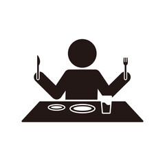 食事をする人のピクトグラムアイコン