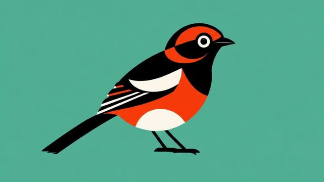 Stylized bird illustration vector art of a colorful animated animal