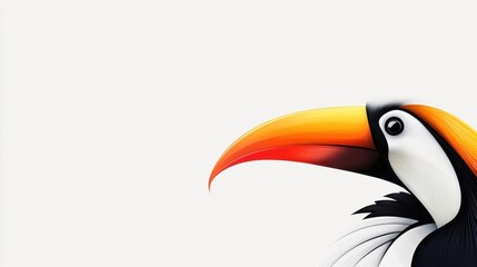 Colorful Tropical Toucan Bird with Vibrant Beak Illustration