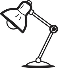 Minimal Doodle of Desktop Lamp Vector Stylish Hand Drawn