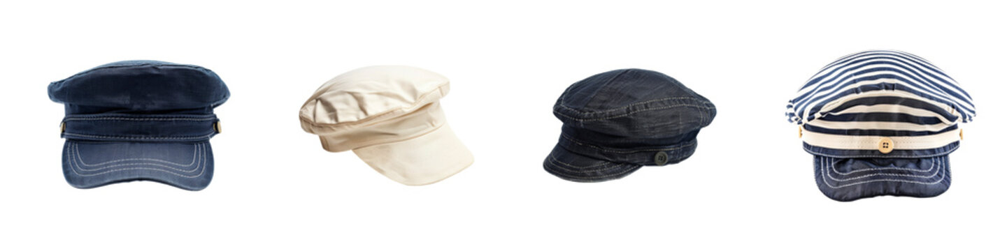 Group of newsboy caps in various styles colors on display