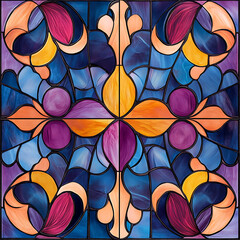 Tile or carpet pattern background with decorative, symmetrical elements. Ideal for wallpaper, textiles, or digital design projects.