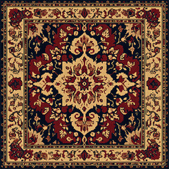 Tile or carpet pattern background with decorative, symmetrical elements. Ideal for wallpaper, textiles, or digital design projects.