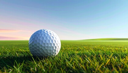 Overhead View of Golf Ball on Green Grass
