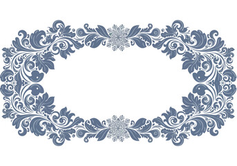 Elegant Oval Floral Frame Design.
