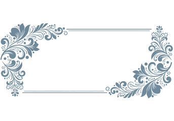 Elegant Grey Floral Frame Design.