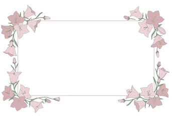 Pink Flower Frame Border Design.