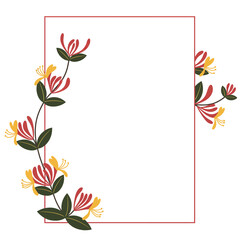 Elegant Honeysuckle Floral Frame Design.