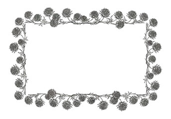 Elegant Black and White Floral Frame.