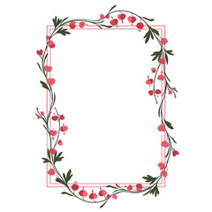 Elegant Floral Frame with Pink Flowers.