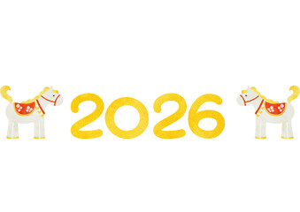 水彩風に描いた馬のイラスト