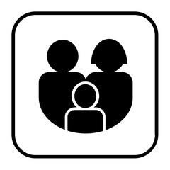 black and white illustration of a family icon