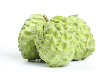 Fresh Custard Apples Sugar Apples Green Tropical Exotic Fruit White Background Taiwan