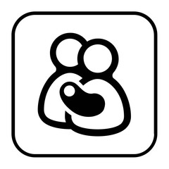 black and white illustration of a family icon