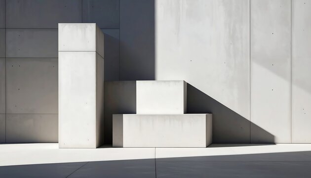 Concrete blocks, light, shadows, modern