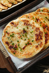 Handmade Scallion Pancakes Pan-Fried Golden Brown Asian Food Photography