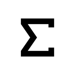 Vector Sigma Icon – Bold Summation Symbol, Mathematical Notation for Science, Math, Financial Analysis, and Academic Use