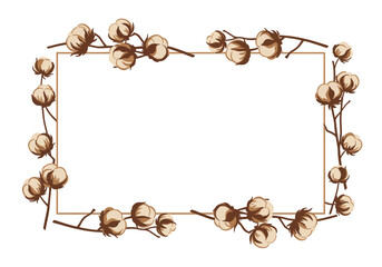 Cotton Plant Frame Border Design.